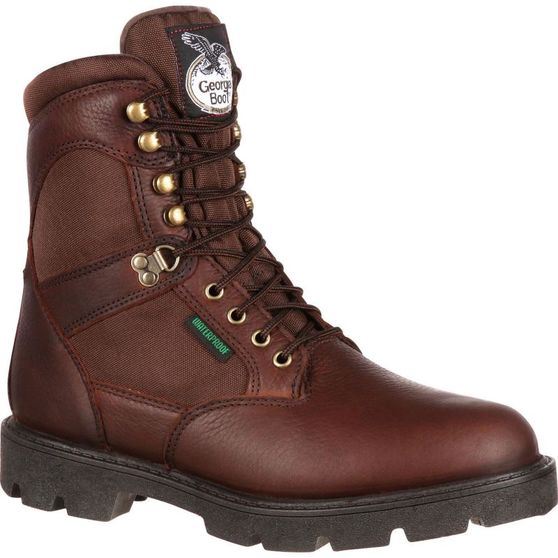 Georgia Boot Homeland Waterproof Work Boot-Brown