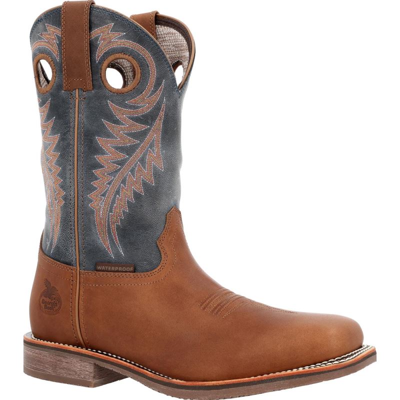 Georgia Boot Carbo-Tec Elite Waterproof Western Work Boot-Brown