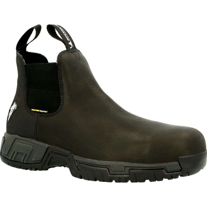 MICHELIN HydroEdge Puncture Resistant Alloy Toe Waterproof Chelsea Work Boot-Black