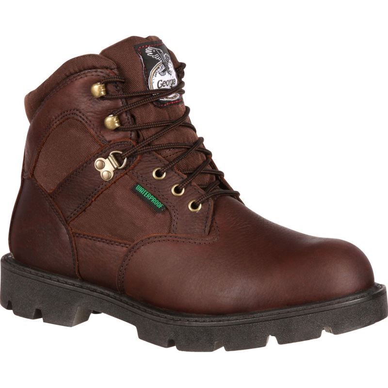 Georgia Boot Homeland Waterproof Work Boot-Brown