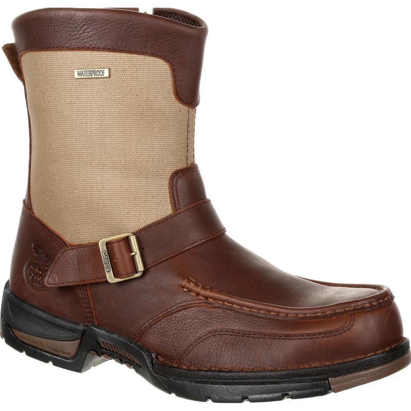 Georgia Boot Athens Waterproof Side-Zip Boot-Brown