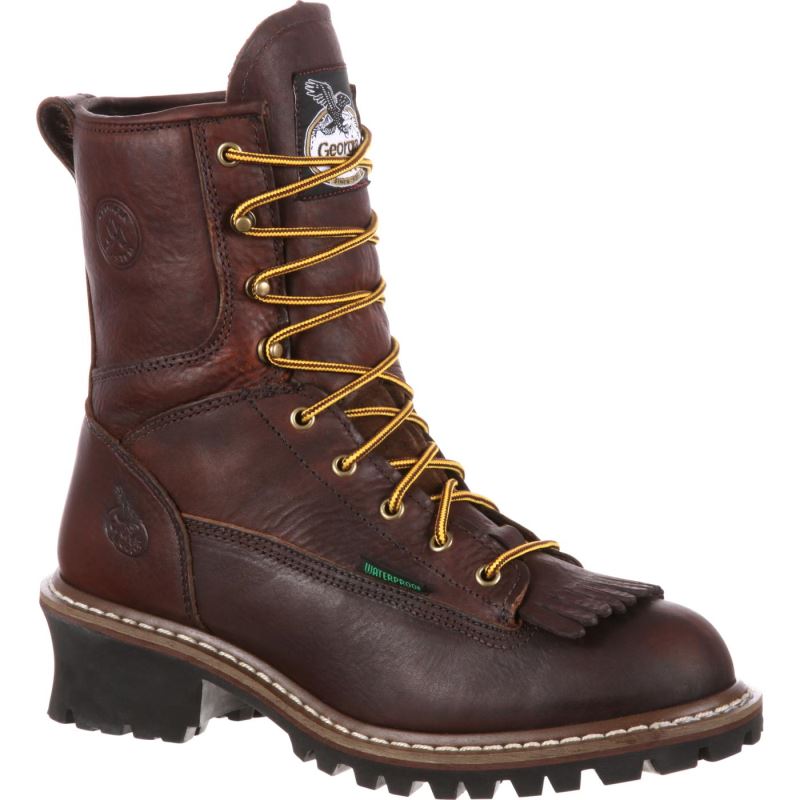 Georgia Boot Steel Toe Waterproof Logger Boot-Chocolate