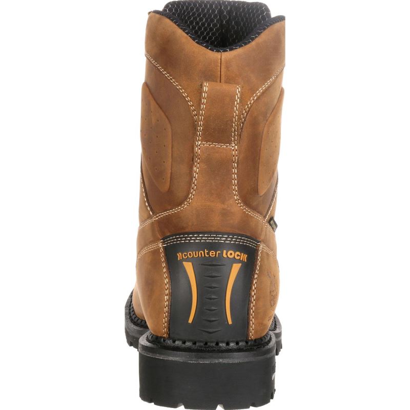 Georgia Boot Comfort Core Waterproof Low Heel Logger Work Boot-Crazy Horse