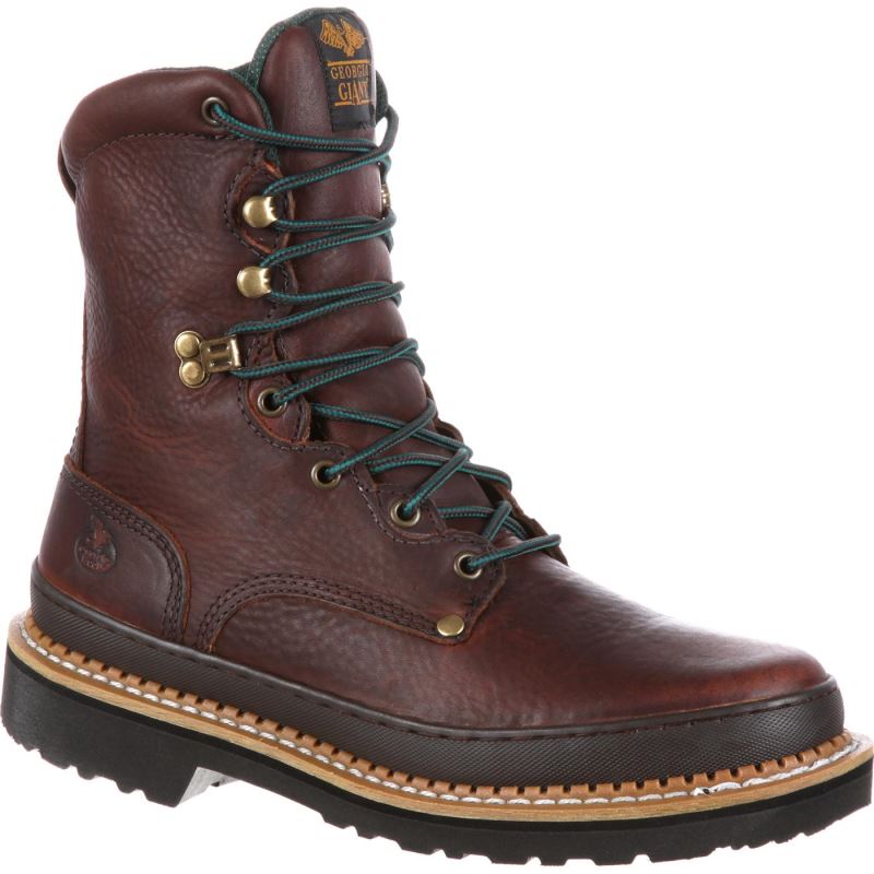 Georgia Giant Steel Toe Work Boots-Soggy Brown