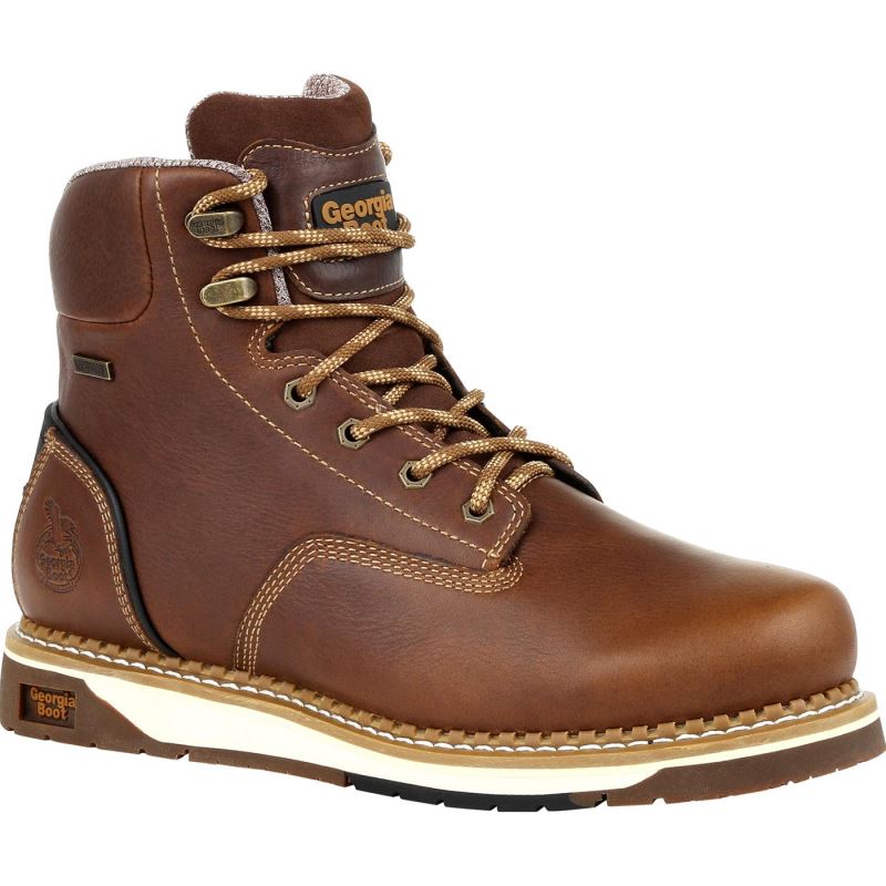 Georgia Boot AMP LT Wedge Waterproof Work Boot-Brown