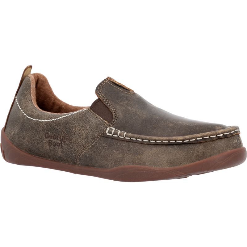 Georgia Boot Cedar Falls Moc-Toe Slip On-Brown