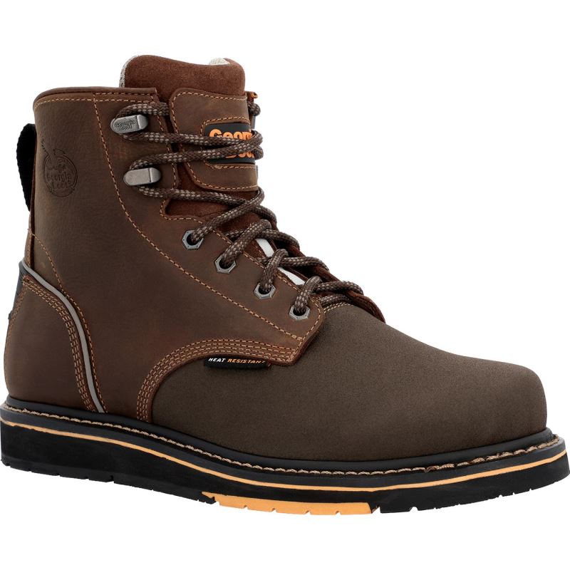 Georgia Boot AMP LT Power Wedge Composite Toe Work Boot-Brown