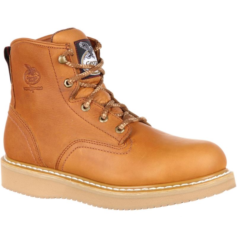 Georgia Boot Wedge Steel Toe Work Boot-Barracuda Gold