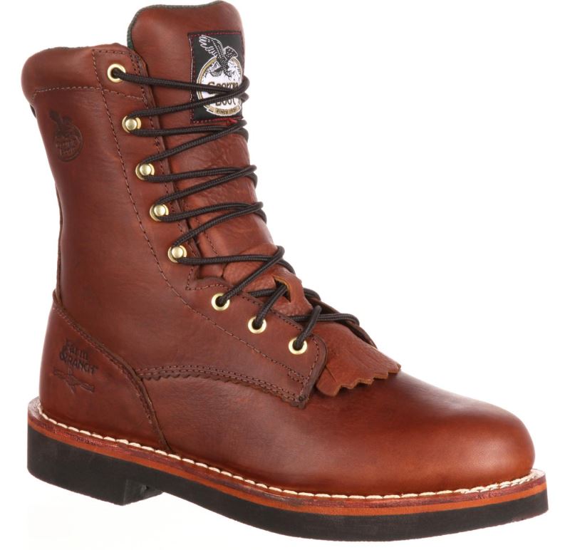 Georgia Boot Farm and Ranch Lacer Work Boot-Barracuda Walnut