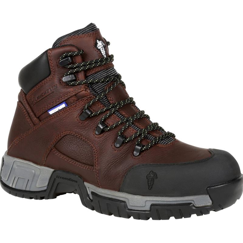 Michelin HydroEdge Steel Toe Waterproof Work Boot-Brown