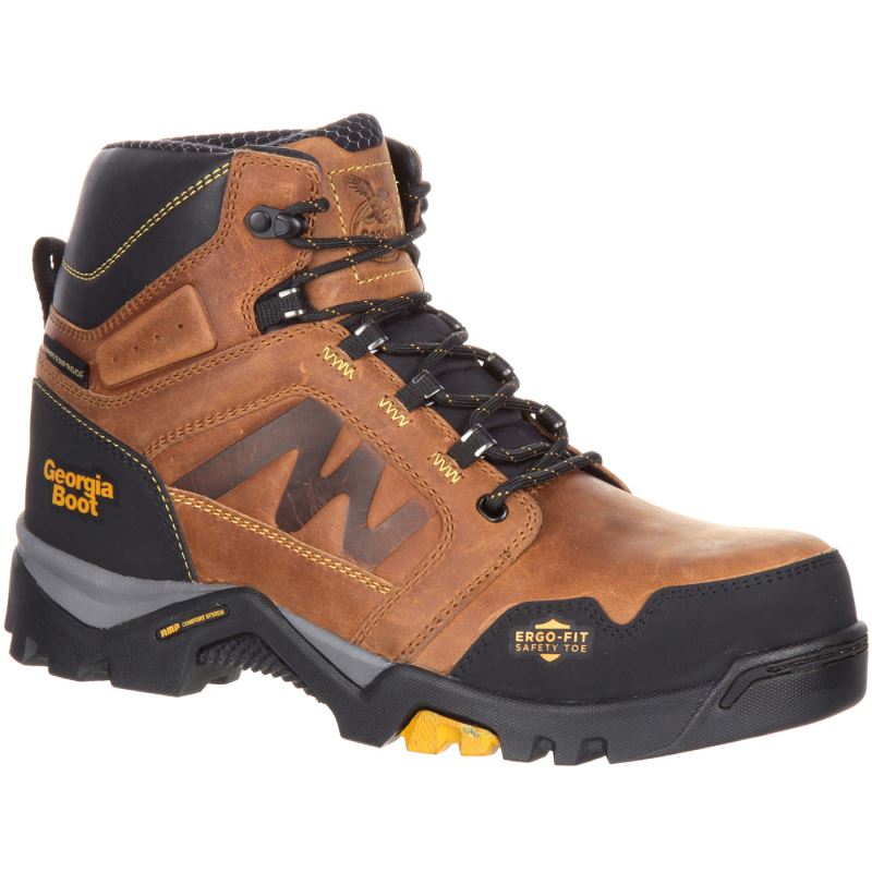 Georgia Boot Amplitude Composite Toe Waterproof Work Boot-Trail Crazy Horse