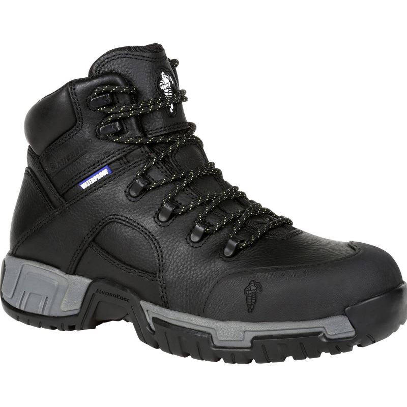 Michelin HydroEdge Steel Toe Puncture-Resistant Waterproof Work Boot-Black