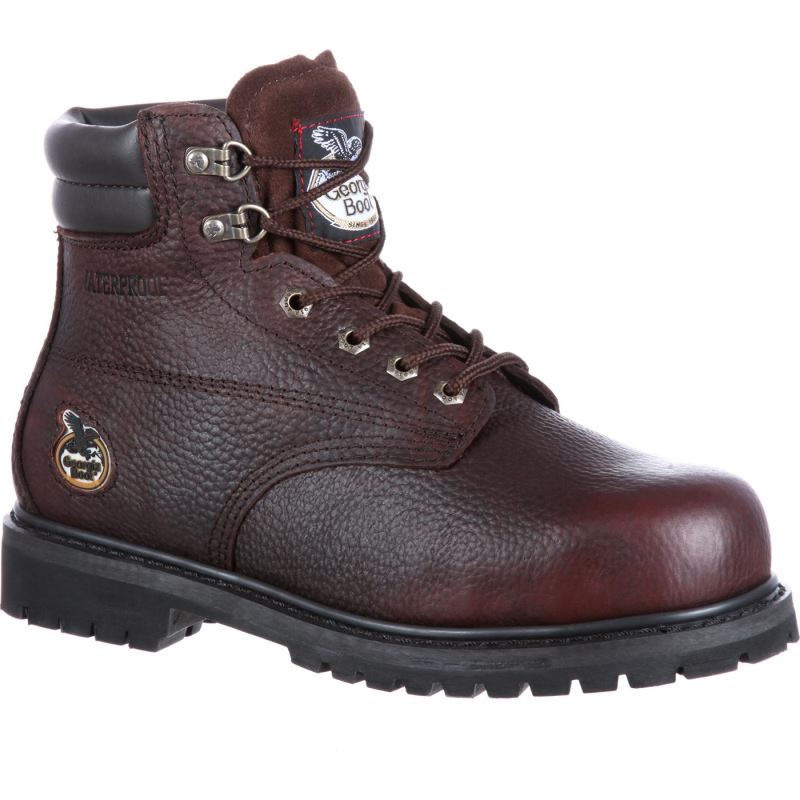 Georgia Boot Oiler Steel Toe Waterproof Work Boot-Brown