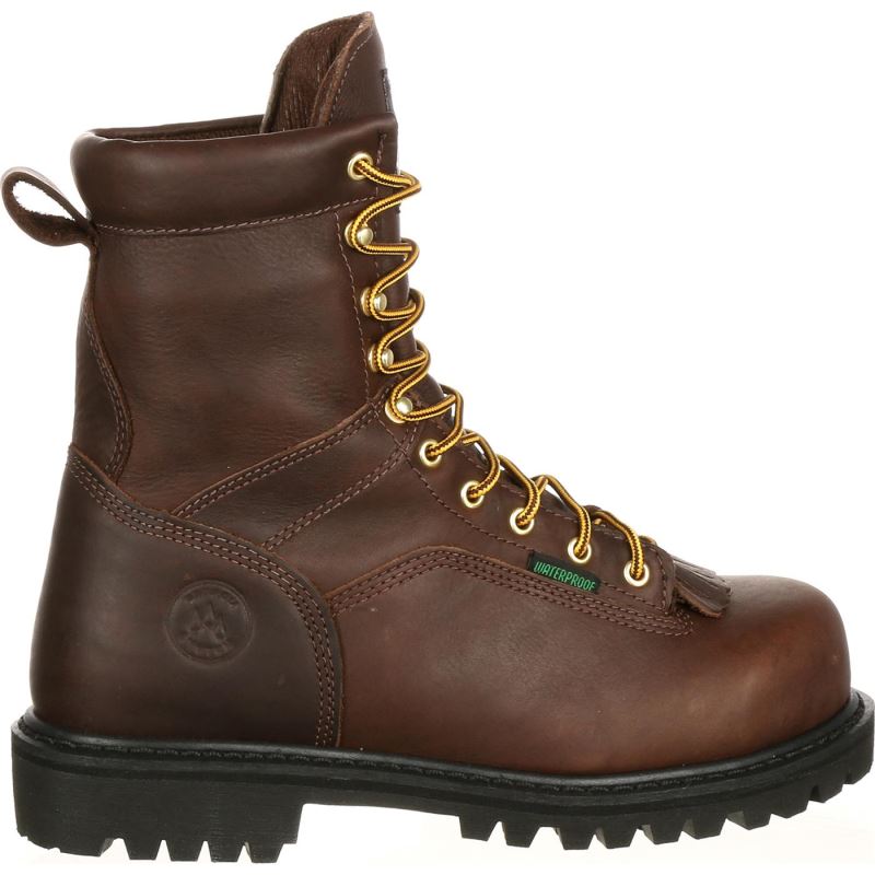 Georgia Boot Lace-to-Toe Steel Toe Waterproof Work Boot-Chocolate