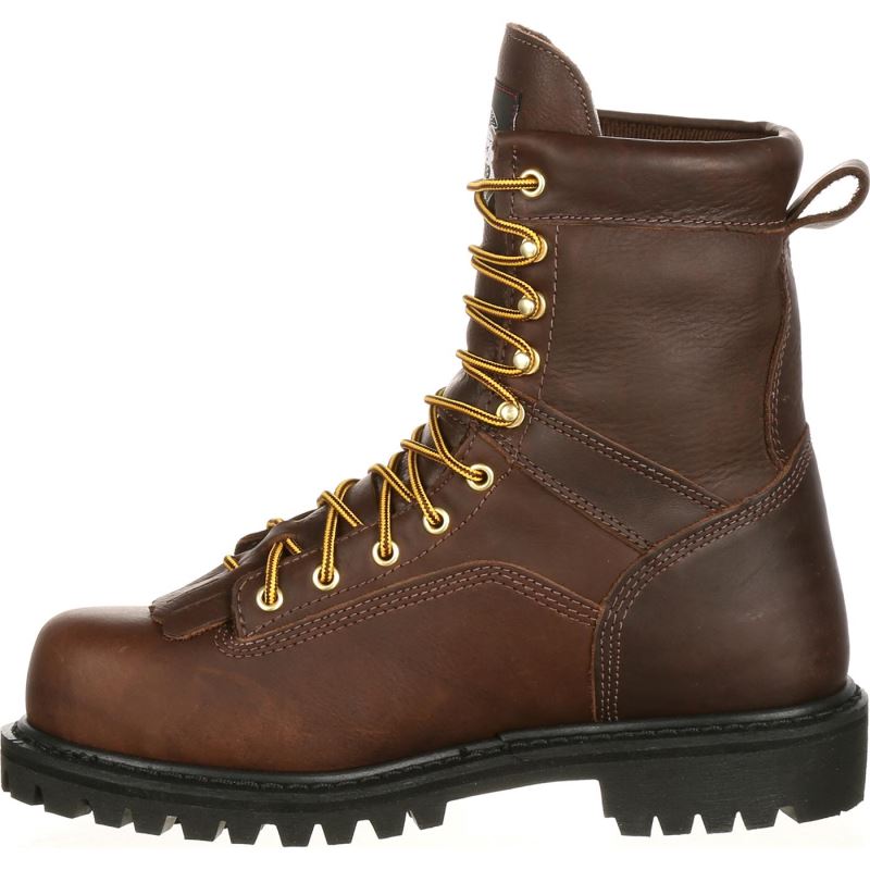 Georgia Boot Lace-to-Toe Steel Toe Waterproof Work Boot-Chocolate