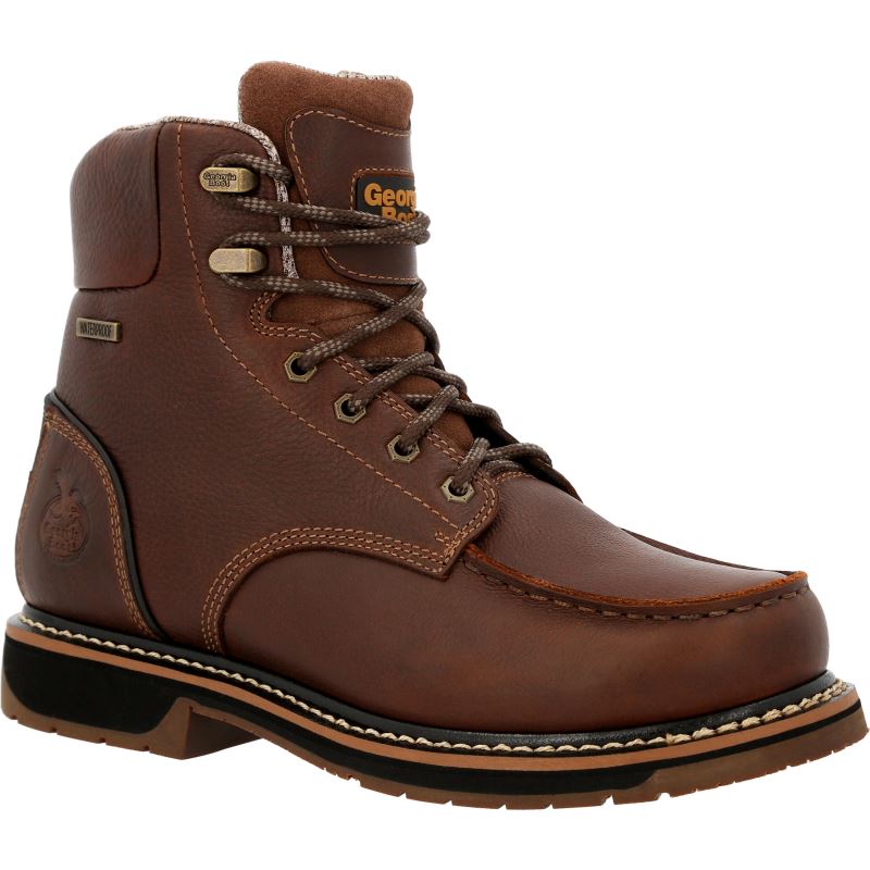 Georgia Boot AMP LT Edge Waterproof Moc-Toe Work Boot-Brown