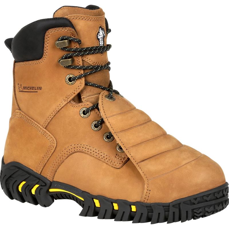 Michelin Pilot Sledge Toe Metatarsal Work Boots-Brown