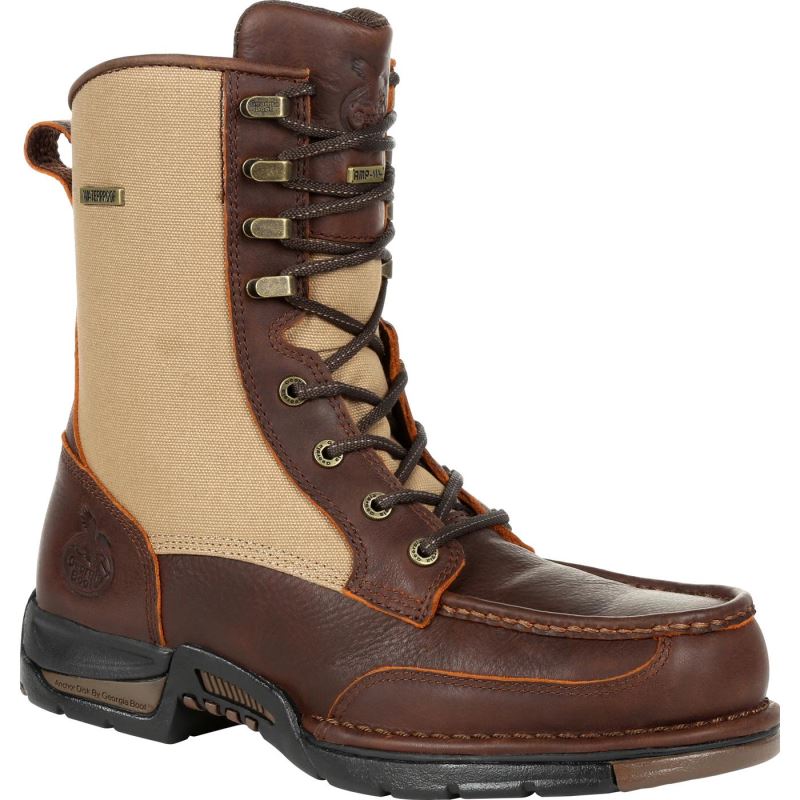 Georgia Boot Athens Waterproof Side-Zip Upland Boot-Brown