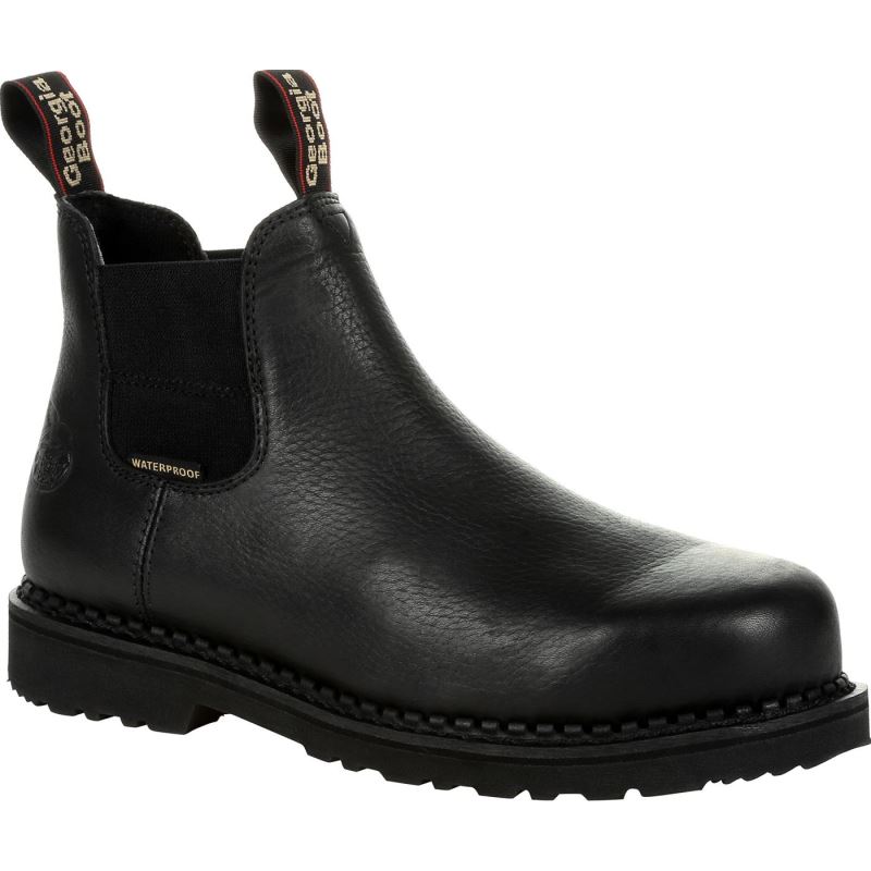 Georgia Giant Revamp Waterproof Chelsea Work Boot-Black