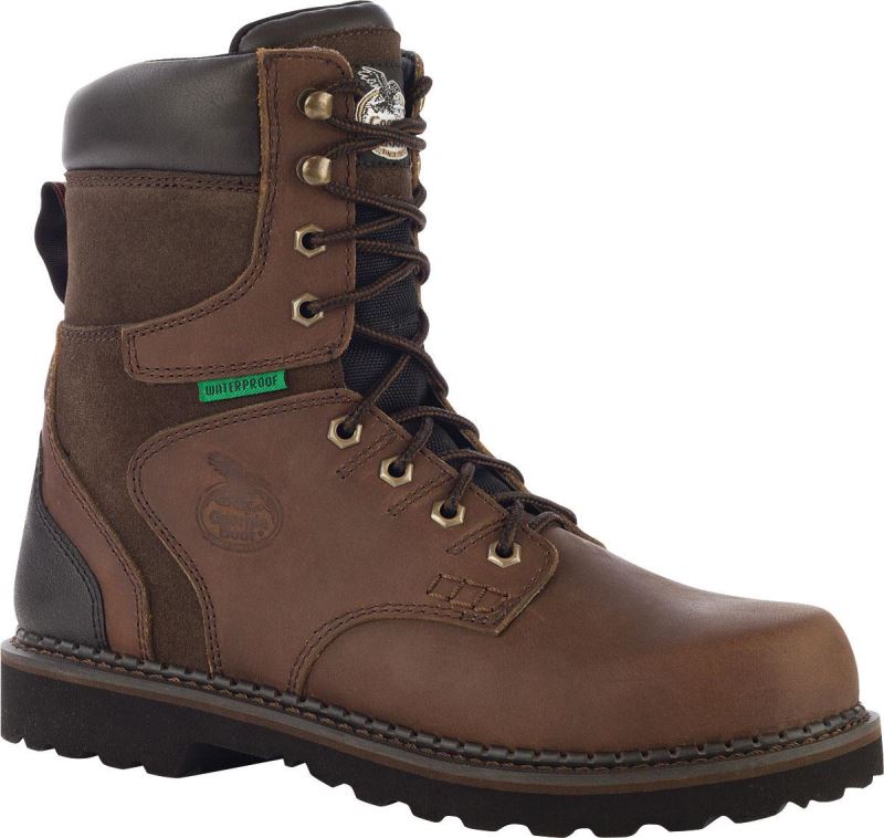 Georgia Boot Brookville Steel Toe Waterproof Work Boot-Dark Brown