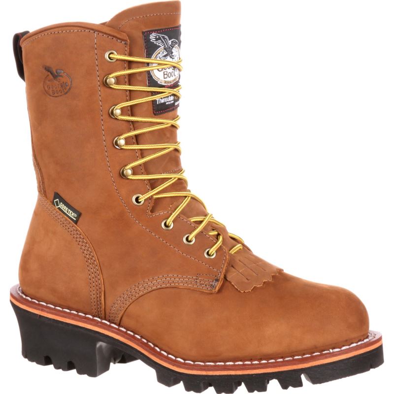 Georgia Boot Steel Toe GORE-TEX Waterproof 400G Insulated Logger Boot-Worn Saddle