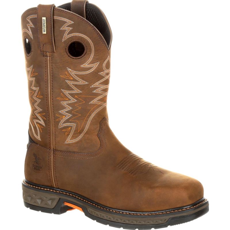 Georgia Boot Carbo-Tec LT Alloy Toe Waterproof Pull-On Boot-Brown