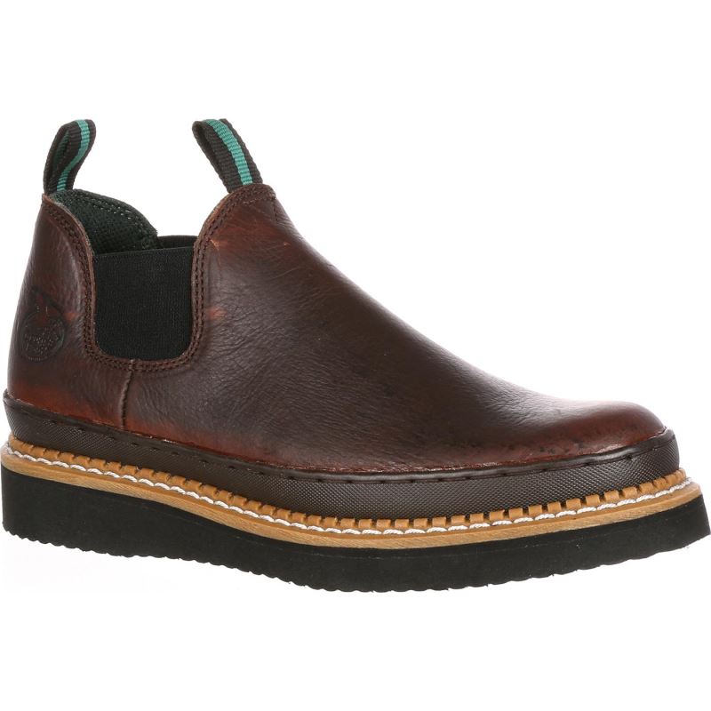 Georgia Giant Wedge Romeo Work Shoe-Soggy Brown