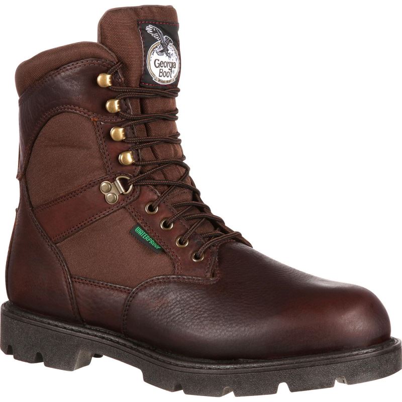 Georgia Boot Homeland Waterproof 600G Insulated Work Boot-Brown