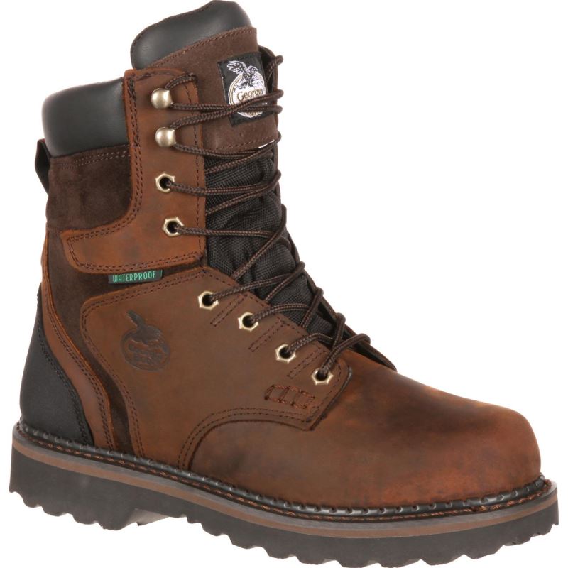 Georgia Boot Brookville Waterproof Work Boot-Dark Brown