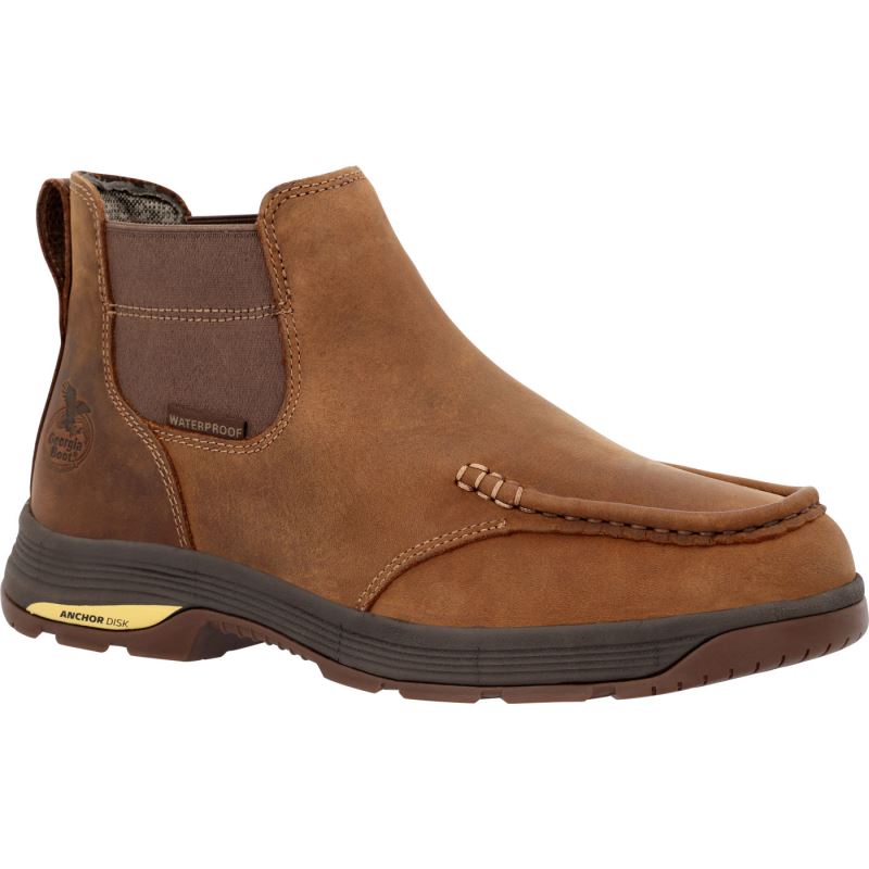 Georgia Boot Athens SuperLyte Waterproof Work Chelsea Boot-Brown