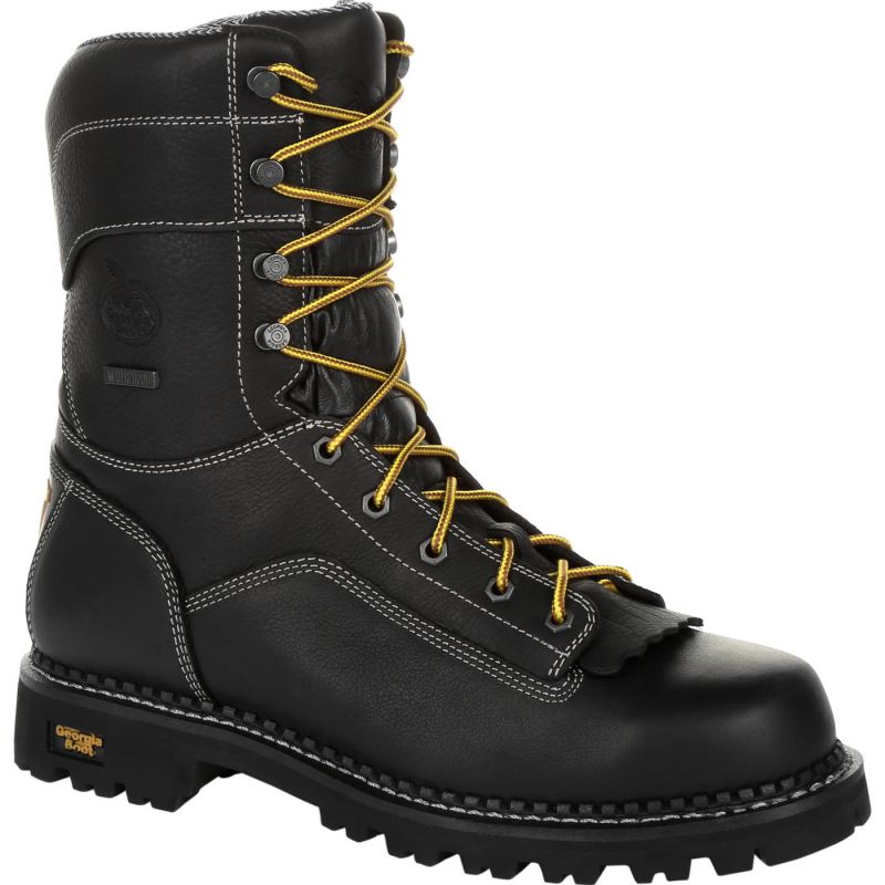 Georgia Boot AMP LT Logger Composite Toe Waterproof Work Boot-Black