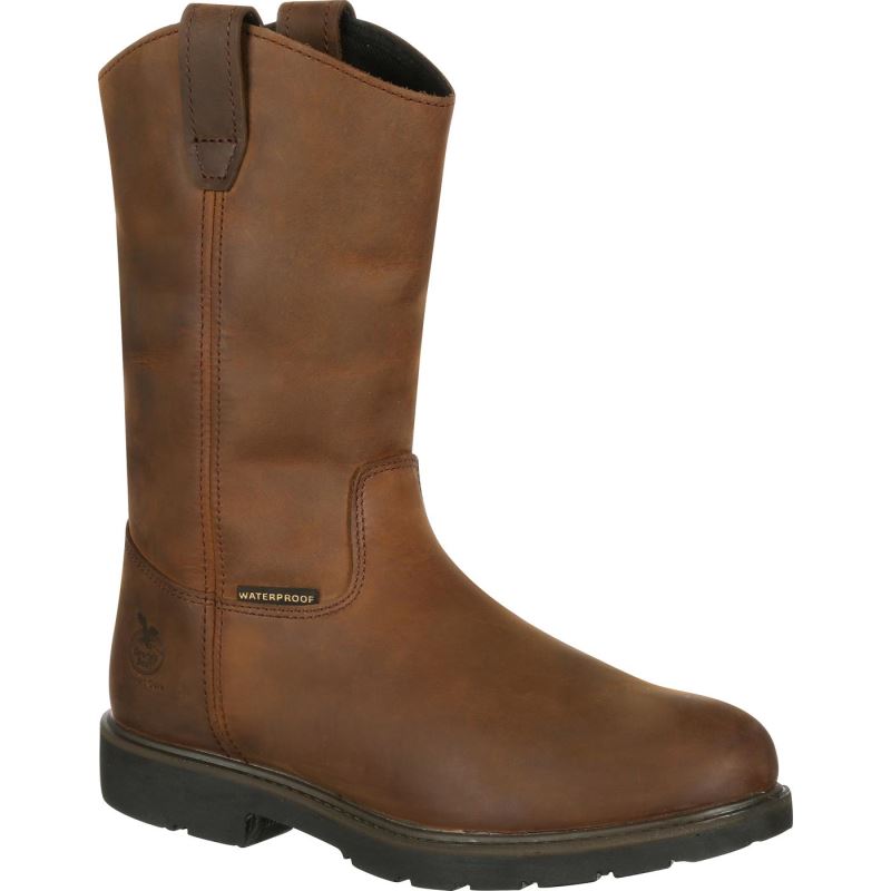 Georgia Boot Suspension System Waterproof Wellington Work Boot-Brown