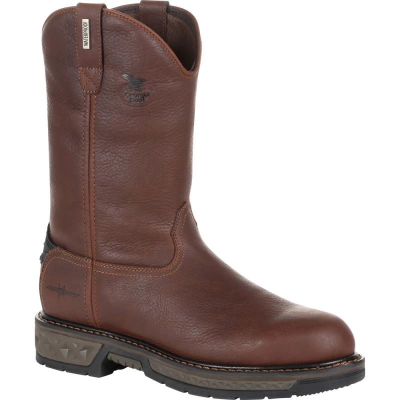 Georgia Boot Carbo-Tec LT Waterproof Pull-on Work Boot-Brown