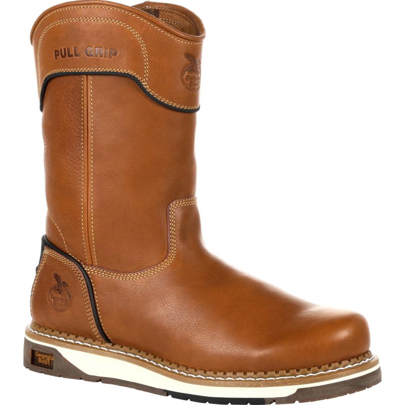 Georgia Boot AMP LT Wedge Pull On Work Boot-Brown