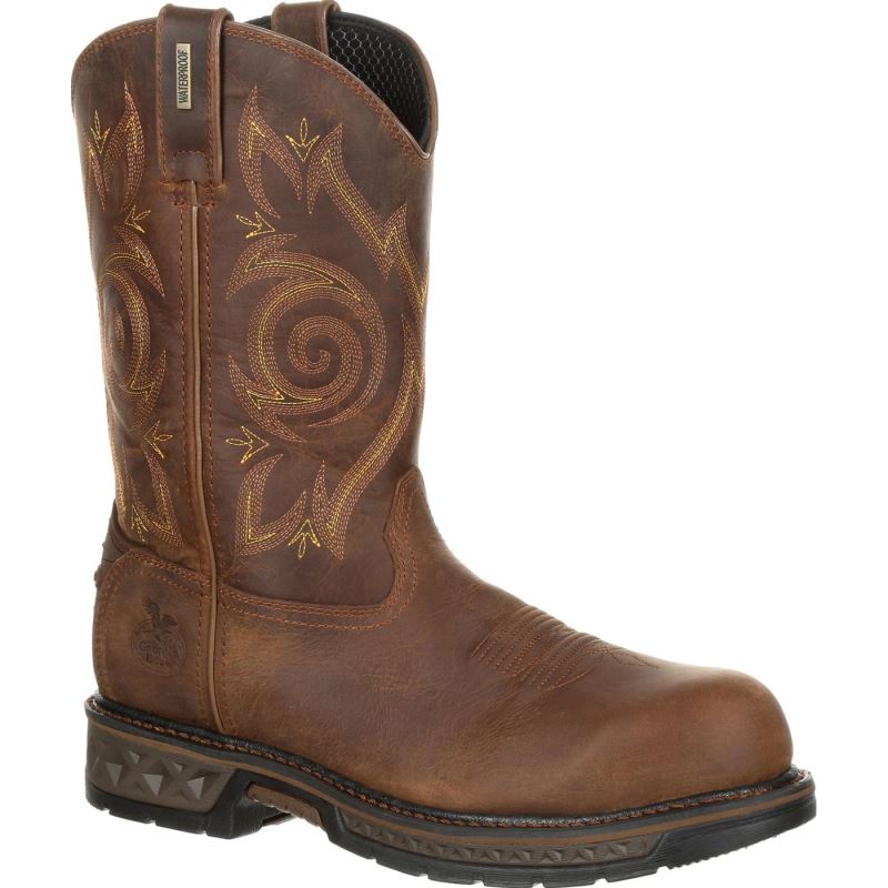 Georgia Boot Carbo-Tec LT Composite Toe Waterproof Work Wellington-Brown