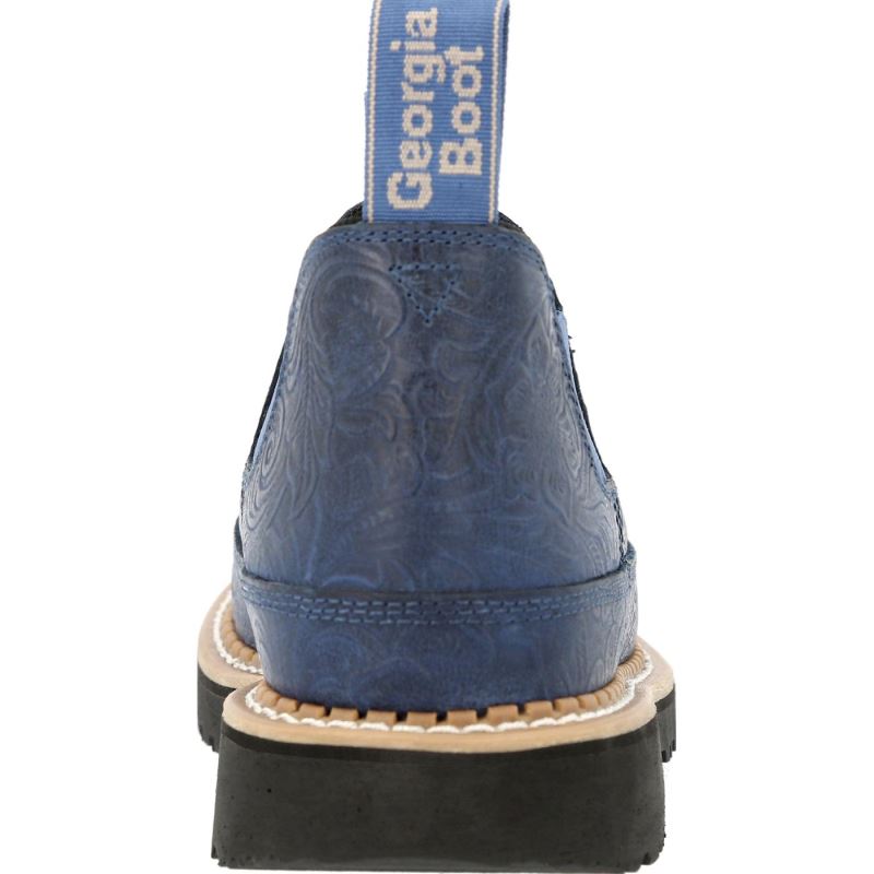 Georgia Boot Women's Marbeled Denim Romeo Shoe-Navy Blue