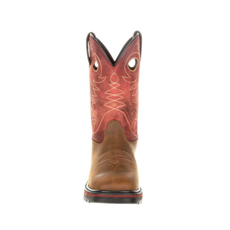 Georgia Boot Carbo-Tec Waterproof Pull-on Boot-Brown And Red