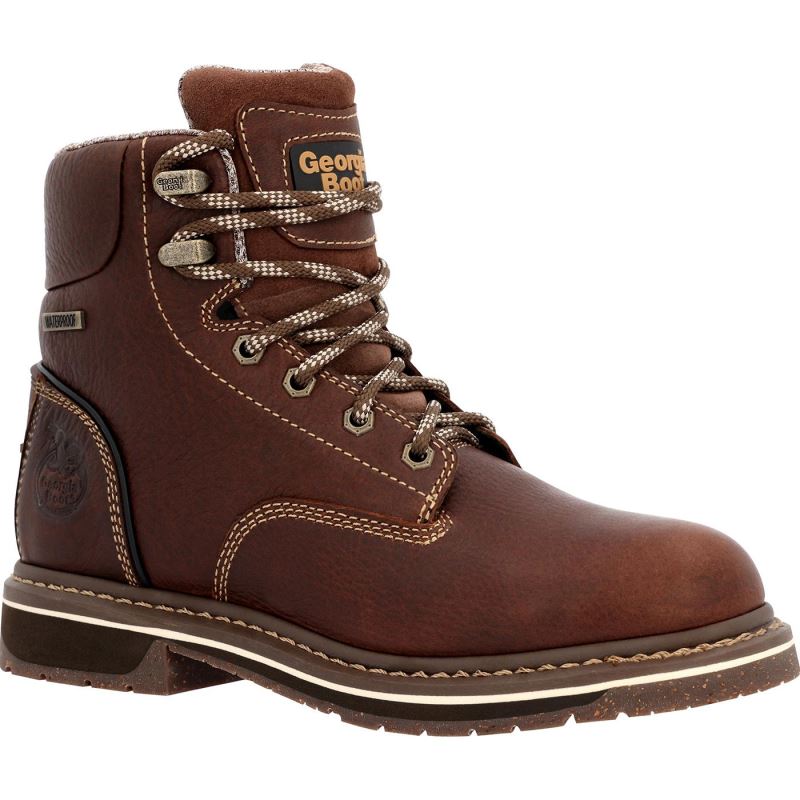 Georgia Boot AMP LT Edge Women's Waterproof Work Boot-Brown