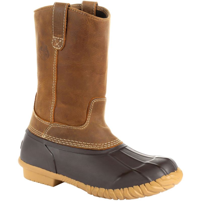 Georgia Boot Marshland Unisex Pull-On Duck Boot-Brown