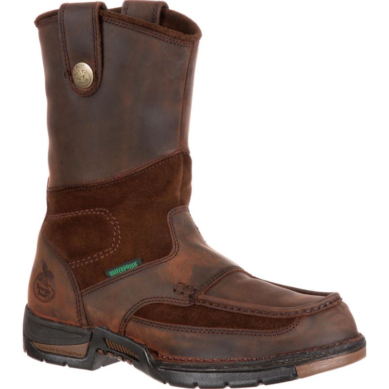 Georgia Athens Steel Toe Waterproof Wellington-Brown