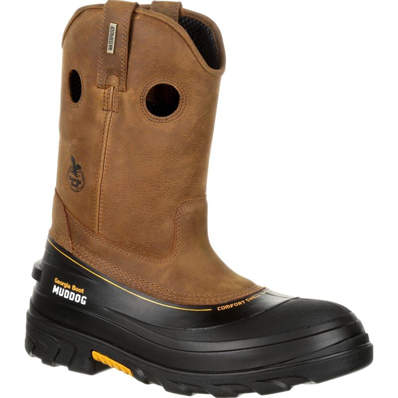 Georgia Boot Muddog Composite Toe Waterproof Work Wellington-Barracuda Gold