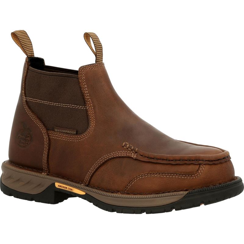 Georgia Boot Athens 360 Steel Toe Waterproof Chelsea-Brown