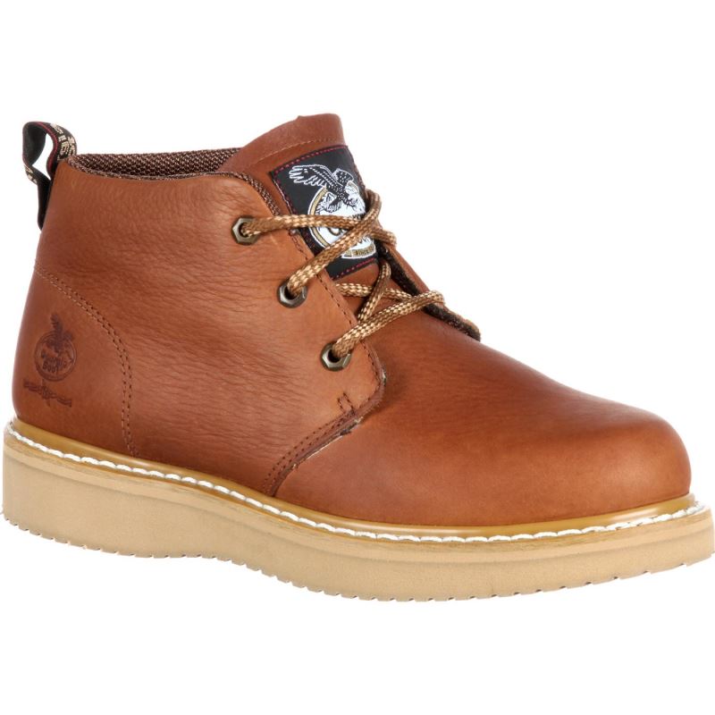 Georgia Boot Wedge Chukka Work Boot-Barracuda Gold