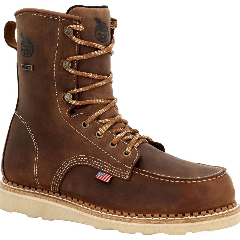 Georgia Boot Wedge Waterproof Work Boot-Brown