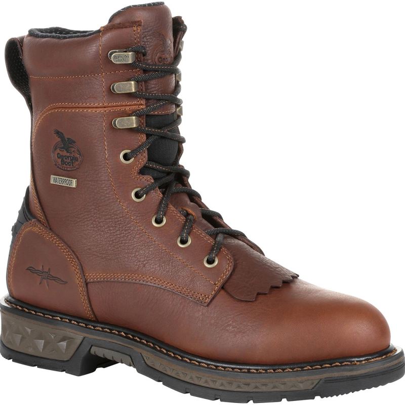 Georgia Boot Carbo-Tec LT Waterproof Lacer Work Boot-Brown